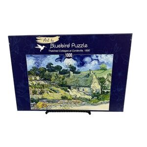 Bluebird Puzzle  Thatched Cottages at Cordeville 1890 1000-Piece Puzzle Van Gogh